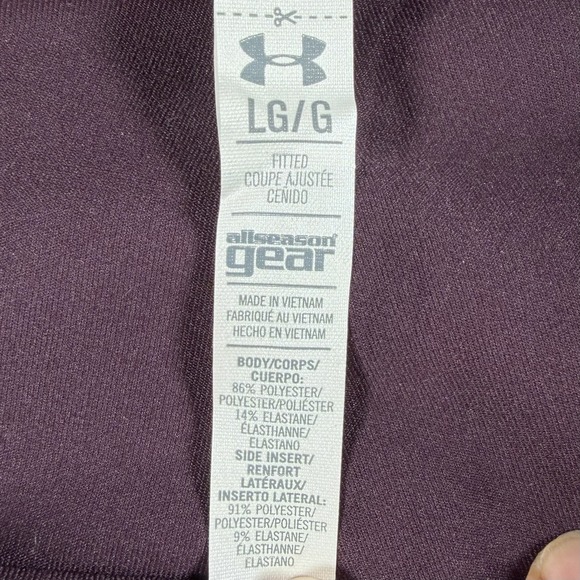 Under Armour AllSeasonGear Capri Leggings Purple Space Dye Side Stripe Large - Picture 2 of 8